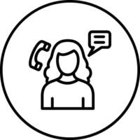 Woman Talking on Call Vector Icon