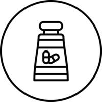tabletas botella vector icono