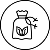 hierbas bolso vector icono