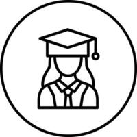 hembra graduado vector icono