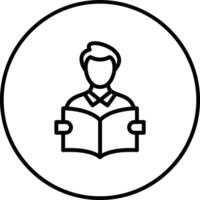 Student Reading Book Vector Icon