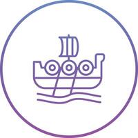 icono de vector de barco vikingo