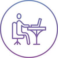 Working on Computer Vector Icon