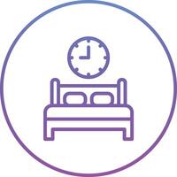 icono de vector de tiempo de cama