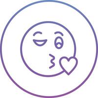 Kissing Face with Smiling Eyes Vector Icon