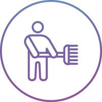 Man Holding Mop Vector Icon