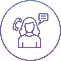 Woman Talking on Call Vector Icon