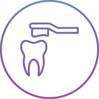 Cleaning Tooth with Brush Vector Icon