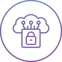 icono de vector de seguridad en la nube