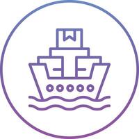 icono de vector de barco de envío en todo el mundo