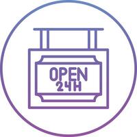 24 Hrs Open Vector Icon