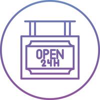 24 Hrs Open Vector Icon