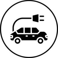 icono de vector de coche eléctrico