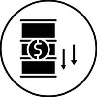 Oil Price Decrease Vector Icon