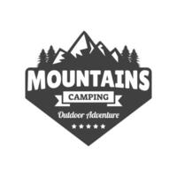 Adventure and outdoor vintage logo template, badge or emblem style. Mountain logo vector design template.