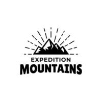 Adventure and outdoor vintage logo template, badge or emblem style. Mountain logo vector design template.