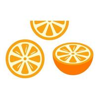 Set of  lemon or orange. Simple icon on white background vector