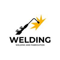 Welding torch logo design. Welder tool vector design. Welding work logotype.