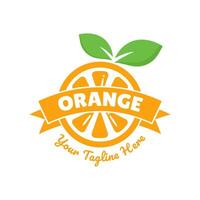 Fresh orange juice logo template design vector. Business logo for lemon juice, squeezed citrus, smoothies or lemonade. vector