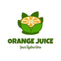 Fresh orange juice logo template design vector. Business logo for lemon juice, squeezed citrus, smoothies or lemonade. vector