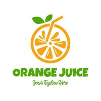 Fresh orange juice logo template design vector. Business logo for lemon juice, squeezed citrus, smoothies or lemonade. vector