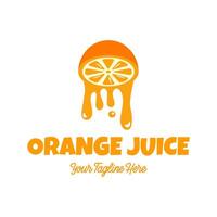 Fresh orange juice logo template design vector. Business logo for lemon juice, squeezed citrus, smoothies or lemonade. vector