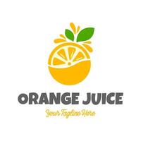 Fresco naranja jugo logo modelo diseño vector. negocio logo para limón jugo, exprimido agrios, batidos o limonada. vector