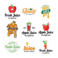 conjunto de vector jugo logos en blanco antecedentes