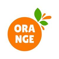 Fresh orange juice logo template design vector. Business logo for lemon juice, squeezed citrus, smoothies or lemonade. vector