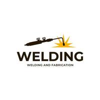 Welding torch logo design. Welder tool vector design. Welding work logotype.