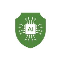 AI Processor vector icon logo. Circuit icon vector illustration logo template.