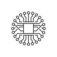 Circuit icon vector illustration logo template. Processor line logo icon. Processor circuit vector