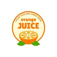 Fresh orange juice logo template design vector. Business logo for lemon juice, squeezed citrus, smoothies or lemonade. vector