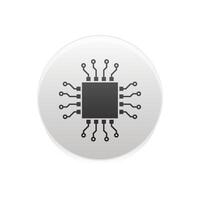 Processor logo icon. Processor circuit vector