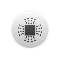 Processor logo icon. Processor circuit vector