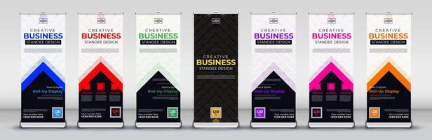 abstract roll up banner design for streets, presentations, events, meetings vector