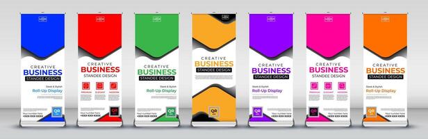 abstract roll up banner design for streets, presentations, events, meetings vector