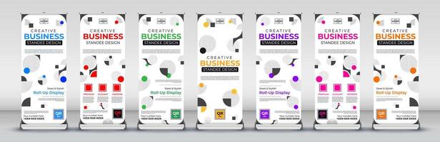 abstract roll up banner design for streets, presentations, events, meetings vector