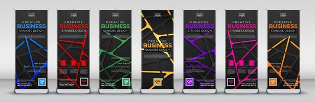 abstract roll up banner design for streets, presentations, events, meetings vector