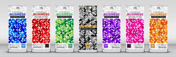 Modern abstract business roll up standee banner design for Streets, events, presentations, meetings, annual events, exhibitions vector