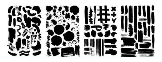 Big collection of vector grunge elements. Hand drawn smudges, circles, blots, stamps, splatters, brush marks, brush strokes and ink strokes.