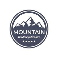 aventuras y al aire libre Clásico logo plantilla, Insignia o emblema estilo. montaña logo vector diseño modelo.