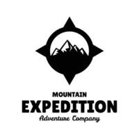 Adventure and outdoor vintage logo template, badge or emblem style. Mountain logo vector design template.