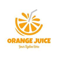 Fresh orange juice logo template design vector. Business logo for lemon juice, squeezed citrus, smoothies or lemonade. vector