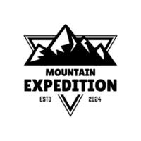 Adventure and outdoor vintage logo template, badge or emblem style. Mountain logo vector design template.