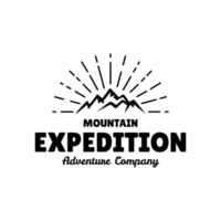 Adventure and outdoor vintage logo template, badge or emblem style. Mountain logo vector design template.