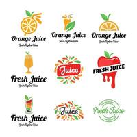 Set of vector juice logos on white background