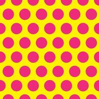 simple abstract pink color big circle polka dot pattern on yellow vector