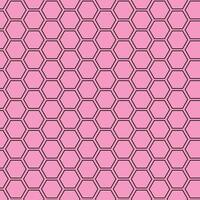 simple abstract black color hexagon polygon pattern on lite pink background vector