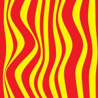 simple abstract red color vertical line wavy distort pattern on yellow background vector